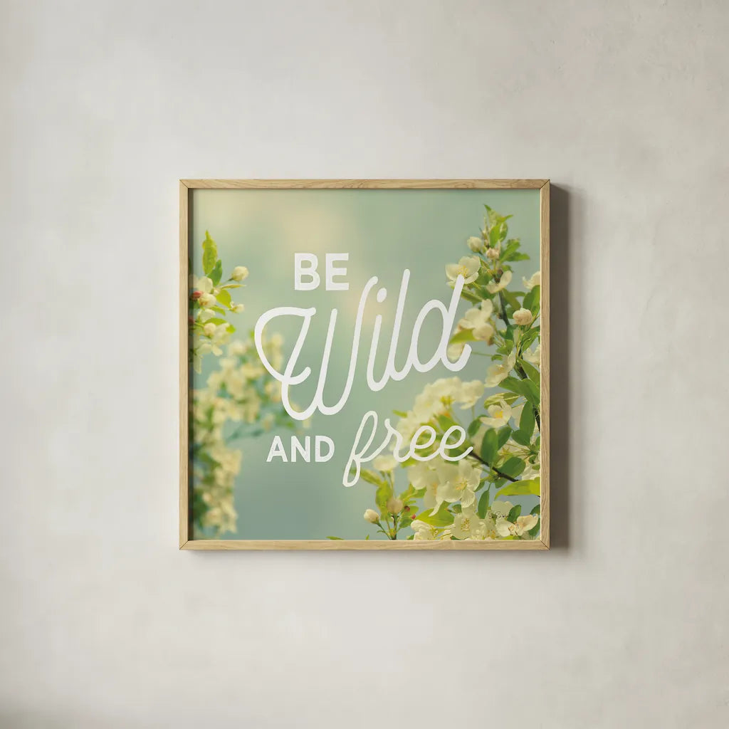 Spring Beauty II Square by Sue Schlabach. Shown in a natural wood glass frame for a timeless modern aesthetic. Available as an archival giclee rolled canvas, fine art paper, or poster print. SKU 21685a.