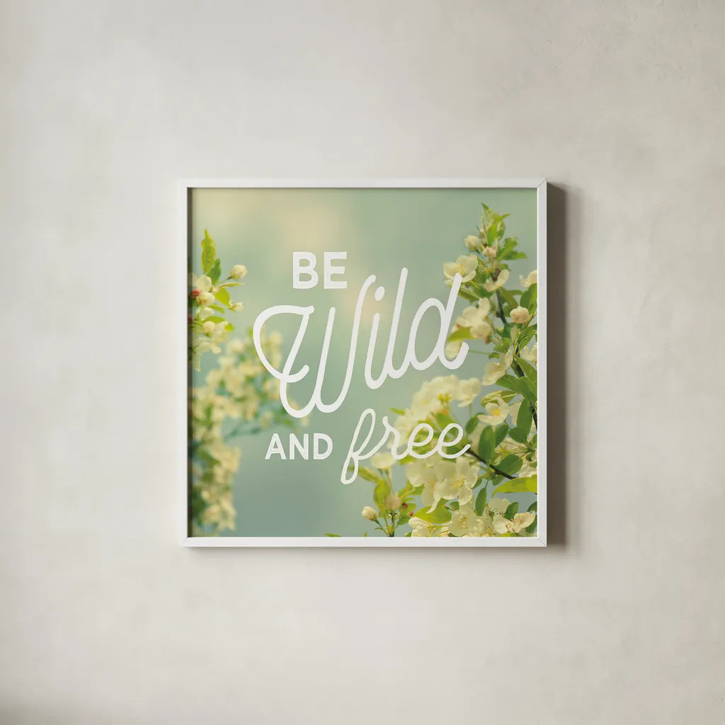 Spring Beauty II Square by Sue Schlabach. Shown in a crisp white glass frame for a clean and minimalist style. Available as an archival giclee rolled canvas, fine art paper, or poster print. SKU 21685a.