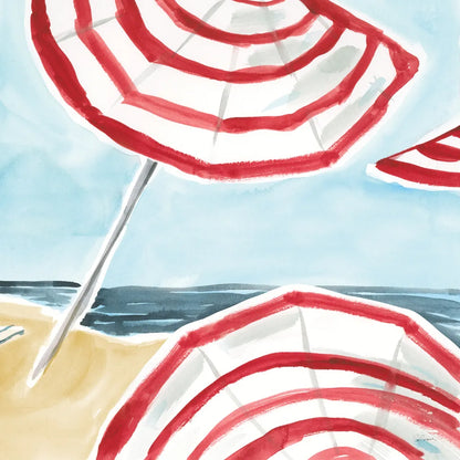 Stripes on the Beach II by Sue Schlabach. SKU 59241a. Archival Giclee Fine art print for wall decor.