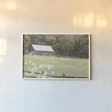 Summer Farm I by Sue Schlabach. shown as a paper print in a white frame. Available as a archival giclee rolled canvas, fine art paper, or poster print. SKU 79100i.
