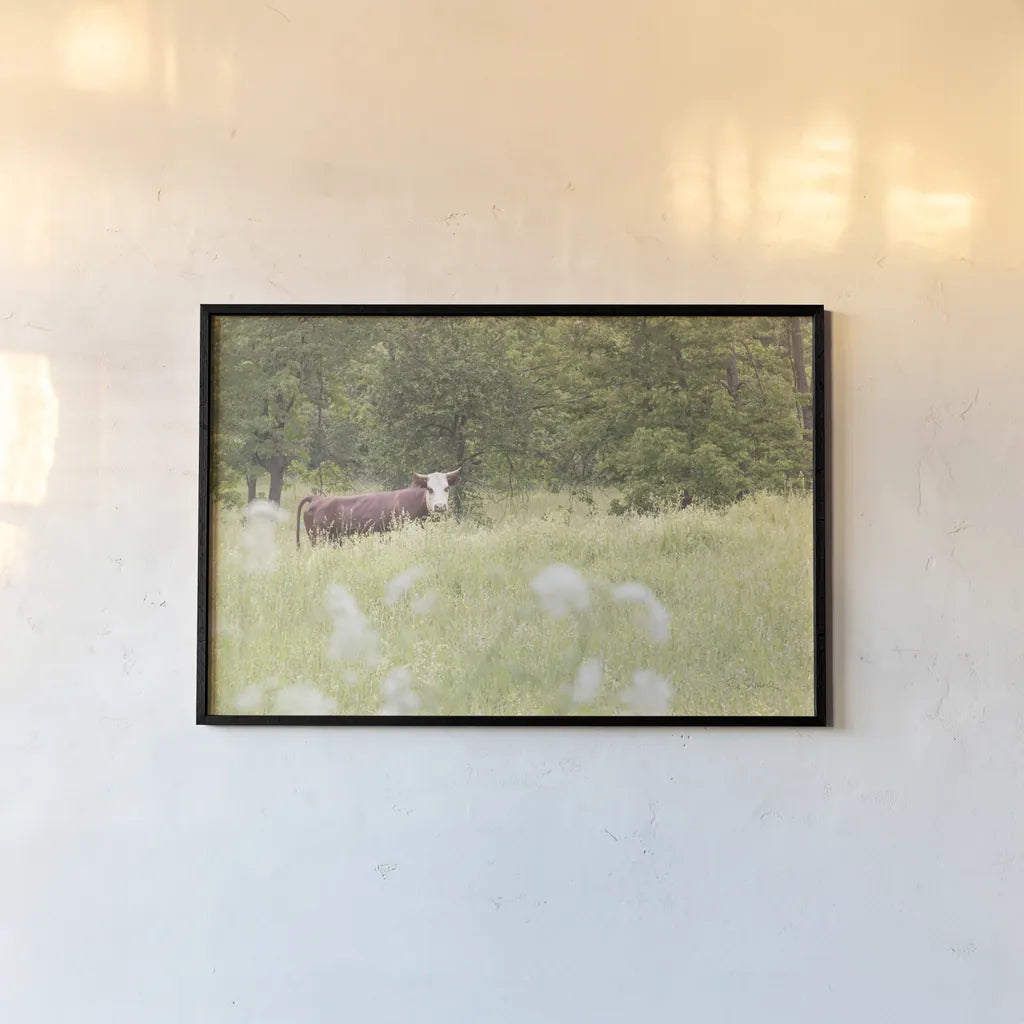 Summer Farm II by Sue Schlabach. shown as a paper print in a black flame. Available as a archival giclee rolled canvas, fine art paper, or poster print. SKU 79101i.