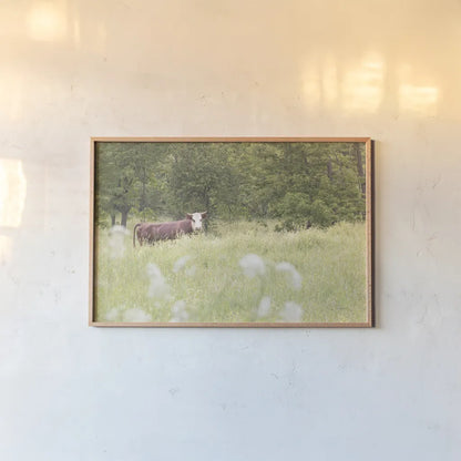 Summer Farm II by Sue Schlabach. shown as a paper print in a natural frame. Available as a archival giclee rolled canvas, fine art paper, or poster print. SKU 79101i.