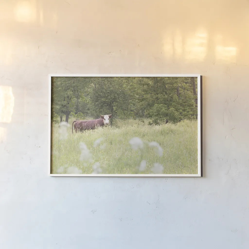 Summer Farm II by Sue Schlabach. shown as a paper print in a white frame. Available as a archival giclee rolled canvas, fine art paper, or poster print. SKU 79101i.