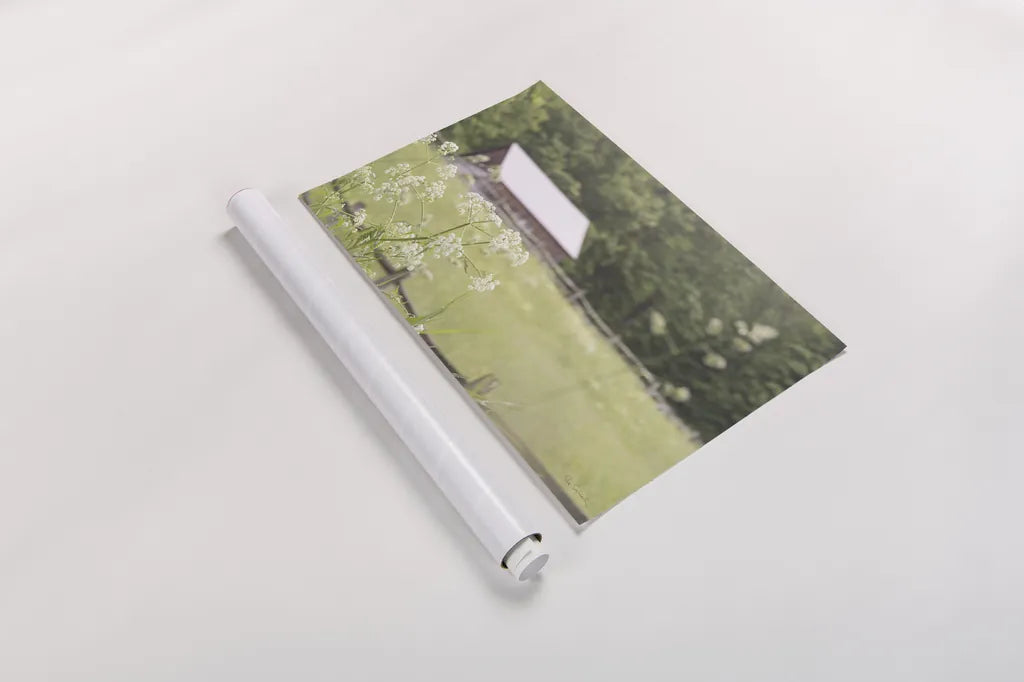 Summer Farm III by Sue Schlabach. shown as a rolled paper print. Available as archival giclee rolled canvas, fine art paper, or poster print. SKU 79102i.