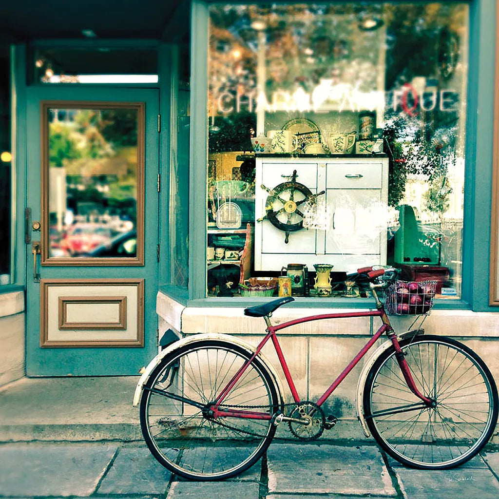 Sunday Morning Bike by Sue Schlabach. SKU 15412a. Archival Giclee Fine art print for wall decor.