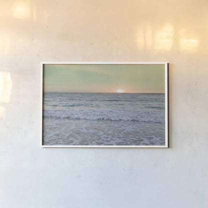 Sunrise by Sue Schlabach. shown as a paper print in a white frame. Available as a archival giclee rolled canvas, fine art paper, or poster print. SKU 18851i.