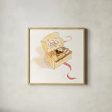 Sweet Delights by Sue Schlabach. Shown in a natural wood glass frame for a timeless modern aesthetic. Available as an archival giclee rolled canvas, fine art paper, or poster print. SKU 9196a.