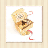 Sweet Delights on Stripes by Sue Schlabach. SKU 100844a. Archival Giclee Fine art print for wall decor.