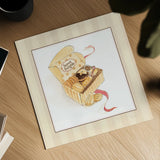 Sweet Delights on Stripes by Sue Schlabach. Shown as a detailed flat fine art print, highlighting archival giclee quality. Available as an archival giclee rolled canvas, fine art paper, or poster print. SKU 100844a.