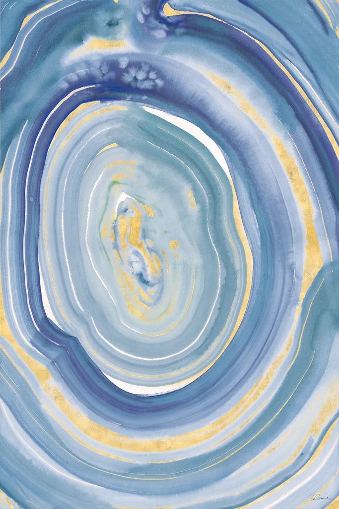 Terrain Gilded II Navy by Sue Schlabach. SKU 69196h. Archival Giclee Fine art print for wall decor.