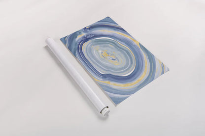 Terrain Gilded II Navy by Sue Schlabach. shown as a rolled paper print. Available as archival giclee rolled canvas, fine art paper, or poster print. SKU 69196h.