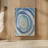 Terrain Gilded II Navy by Sue Schlabach. shown as over sized large wall art. Available as an archival giclee rolled canvas, fine art paper, or poster print. SKU 69196h.