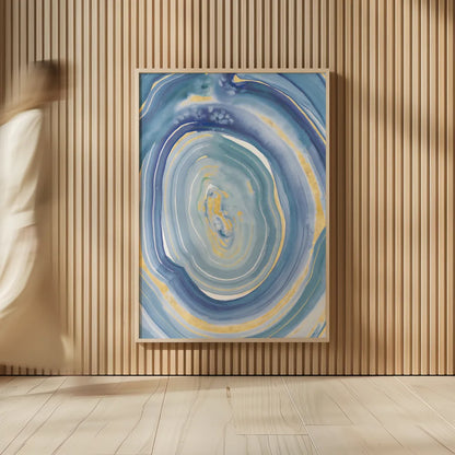 Terrain Gilded II Navy by Sue Schlabach. shown as over sized large wall art. Available as an archival giclee rolled canvas, fine art paper, or poster print. SKU 69196h.
