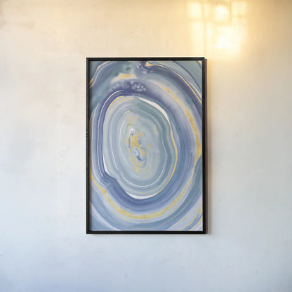 Terrain Gilded II Navy by Sue Schlabach. shown as a paper print in a black flame. Available as a archival giclee rolled canvas, fine art paper, or poster print. SKU 69196h.