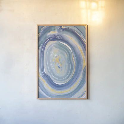 Terrain Gilded II Navy by Sue Schlabach. shown as a paper print in a natural frame. Available as a archival giclee rolled canvas, fine art paper, or poster print. SKU 69196h.