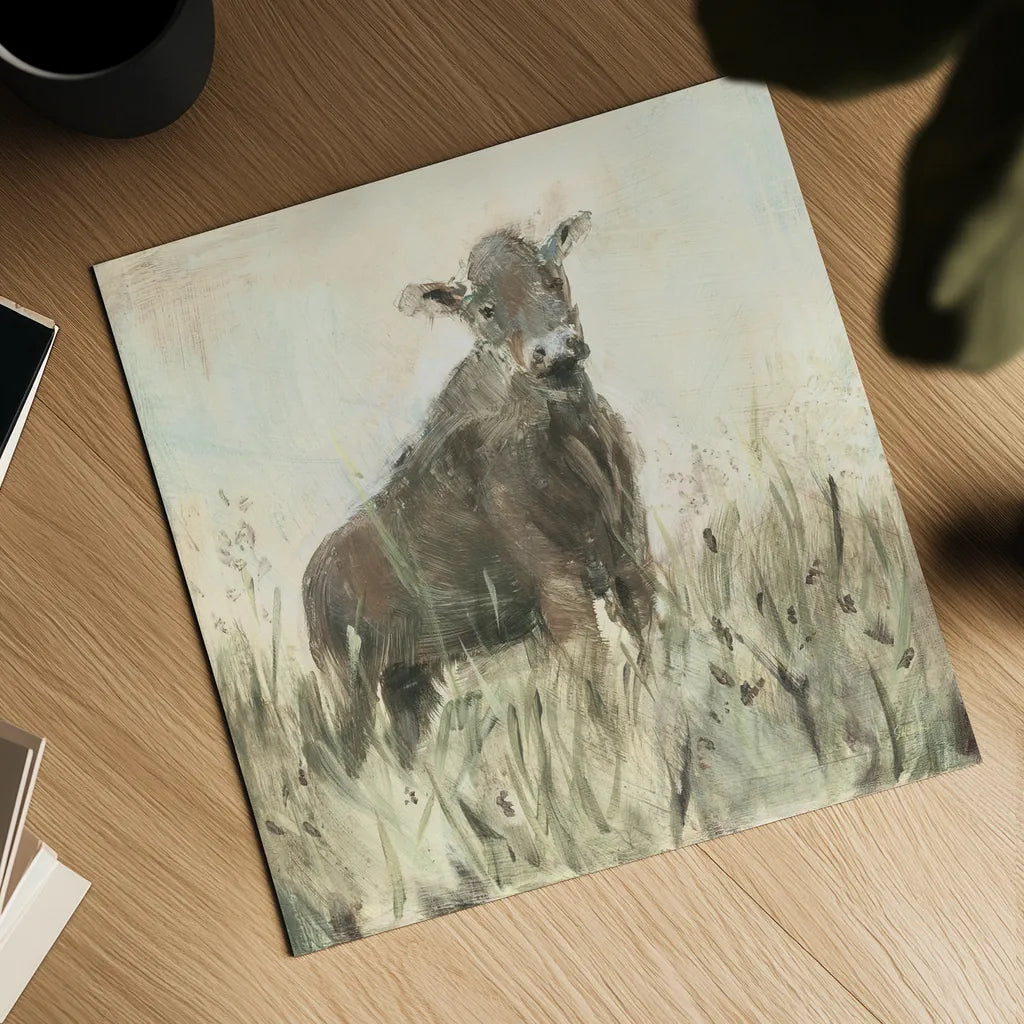 The Grazer Neutral by Sue Schlabach. Shown as a detailed flat fine art print, highlighting archival giclee quality. Available as an archival giclee rolled canvas, fine art paper, or poster print. SKU 39334a.