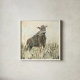 The Grazer Neutral by Sue Schlabach. Shown in a crisp white glass frame for a clean and minimalist style. Available as an archival giclee rolled canvas, fine art paper, or poster print. SKU 39334a.