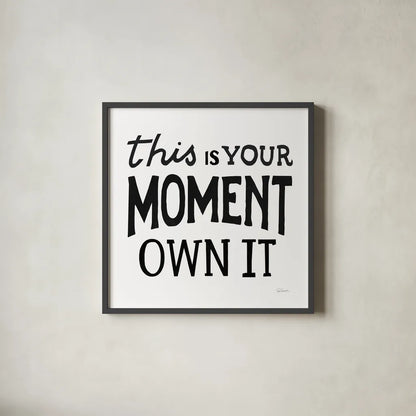 This Moment Black by Sue Schlabach. Shown in a sleek black glass frame for a contemporary gallery look. Available as an archival giclee rolled canvas, fine art paper, or poster print. SKU 68878a.