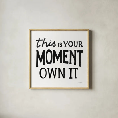 This Moment Black by Sue Schlabach. Shown in a natural wood glass frame for a timeless modern aesthetic. Available as an archival giclee rolled canvas, fine art paper, or poster print. SKU 68878a.