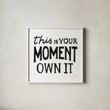 This Moment Black by Sue Schlabach. Shown in a crisp white glass frame for a clean and minimalist style. Available as an archival giclee rolled canvas, fine art paper, or poster print. SKU 68878a.