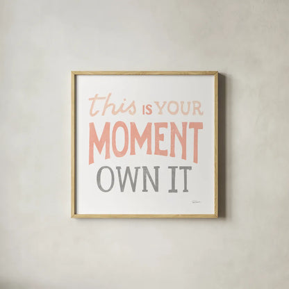 This Moment Pink by Sue Schlabach. Shown in a natural wood glass frame for a timeless modern aesthetic. Available as an archival giclee rolled canvas, fine art paper, or poster print. SKU 66721a.