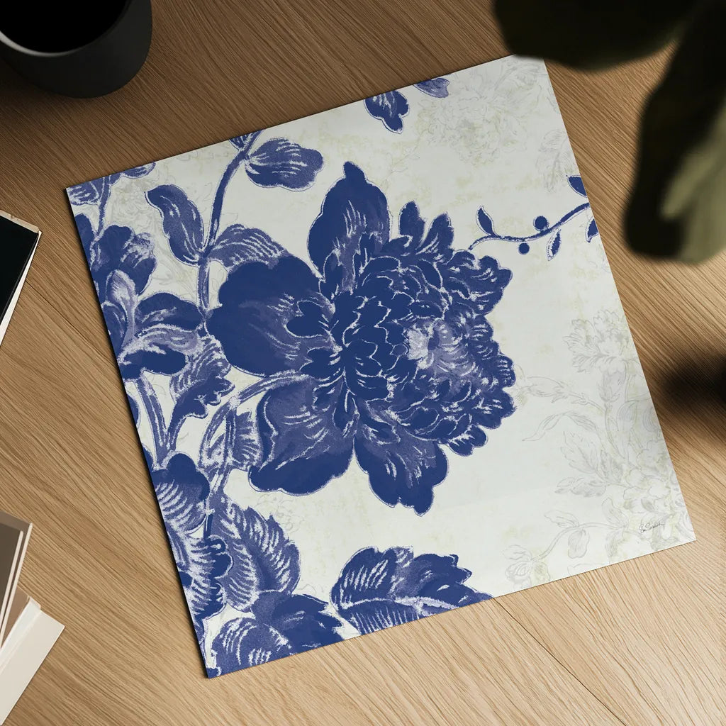 Toile Roses IV by Sue Schlabach. Shown as a detailed flat fine art print, highlighting archival giclee quality. Available as an archival giclee rolled canvas, fine art paper, or poster print. SKU 31608a.