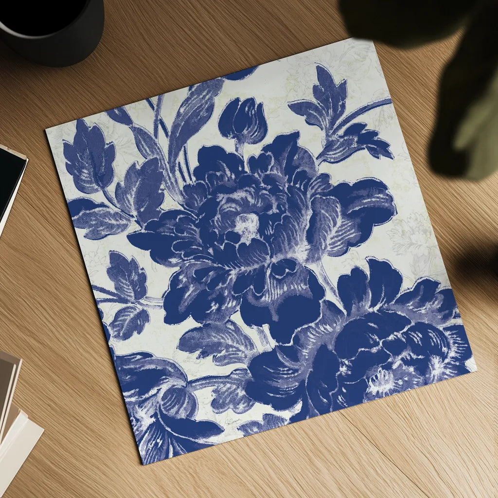 Toile Roses VI by Sue Schlabach. Shown as a detailed flat fine art print, highlighting archival giclee quality. Available as an archival giclee rolled canvas, fine art paper, or poster print. SKU 31610a.