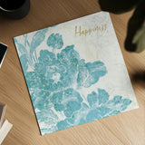 Toile Roses VI Teal Happiness by Sue Schlabach. Shown as a detailed flat fine art print, highlighting archival giclee quality. Available as an archival giclee rolled canvas, fine art paper, or poster print. SKU 42444a.