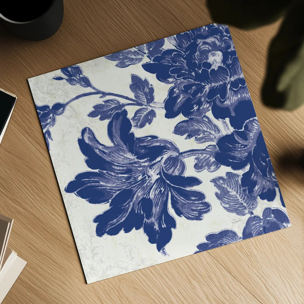 Toile Roses VII by Sue Schlabach. Shown as a detailed flat fine art print, highlighting archival giclee quality. Available as an archival giclee rolled canvas, fine art paper, or poster print. SKU 31611a.