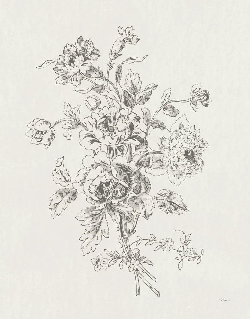 Toile Roses VIII Neutral by Sue Schlabach