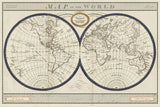 Torkingtons World Map with Indigo by Sue Schlabach. SKU 44845i. Archival Giclee Fine art print for wall decor.
