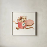 Truffles by Sue Schlabach. Shown in a crisp white glass frame for a clean and minimalist style. Available as an archival giclee rolled canvas, fine art paper, or poster print. SKU 100842a.
