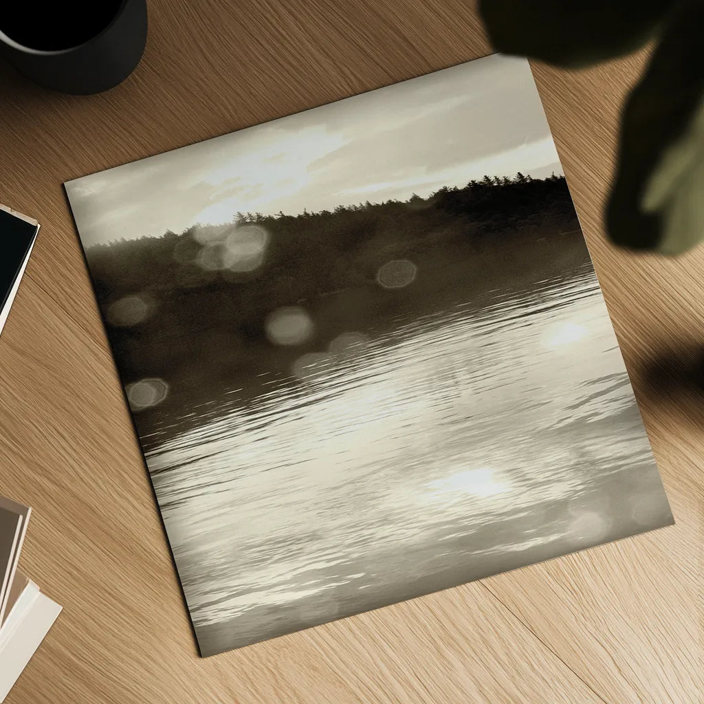 Twilight Dock I Sepia by Sue Schlabach. Shown as a detailed flat fine art print, highlighting archival giclee quality. Available as an archival giclee rolled canvas, fine art paper, or poster print. SKU 11290a.