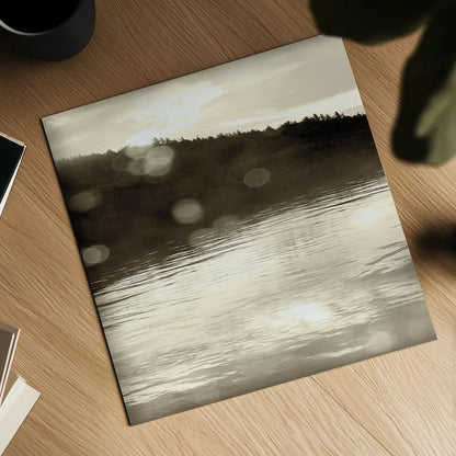 Twilight Dock I Sepia by Sue Schlabach. Shown as a detailed flat fine art print, highlighting archival giclee quality. Available as an archival giclee rolled canvas, fine art paper, or poster print. SKU 11290a.
