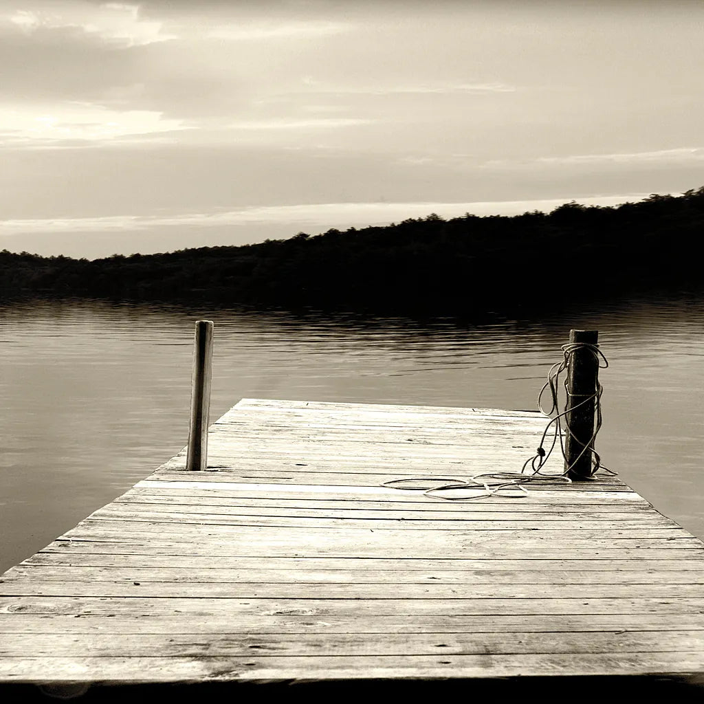 Twilight Dock III Sepia by Sue Schlabach. SKU 11292a. Archival Giclee Fine art print for wall decor.