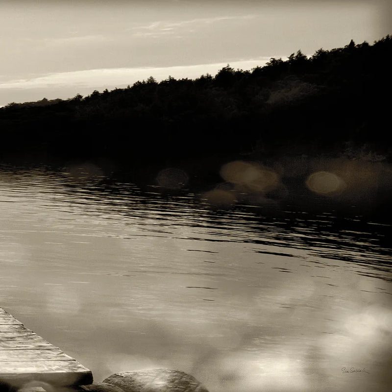 Twilight Dock IV Sepia by Sue Schlabach. SKU 11293a. Archival Giclee Fine art print for wall decor.