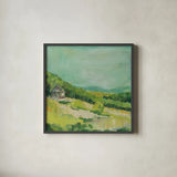 Upper Fields by Sue Schlabach. Shown in a sleek black glass frame for a contemporary gallery look. Available as an archival giclee rolled canvas, fine art paper, or poster print. SKU 35508a.