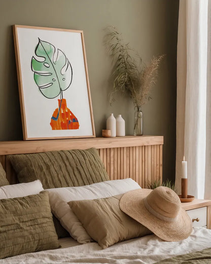 Vase Phase I by Sue Schlabach. shown as a paper print in a natural frame. Available as a archival giclee rolled canvas, fine art paper, or poster print. SKU 65383h.