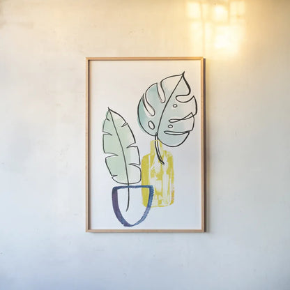 Vase Phase III by Sue Schlabach. shown as a paper print in a natural frame. Available as a archival giclee rolled canvas, fine art paper, or poster print. SKU 65387h.