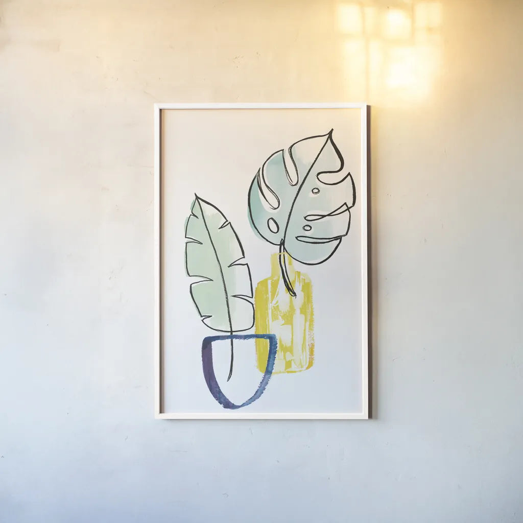 Vase Phase III by Sue Schlabach. shown as a paper print in a white frame. Available as a archival giclee rolled canvas, fine art paper, or poster print. SKU 65387h.