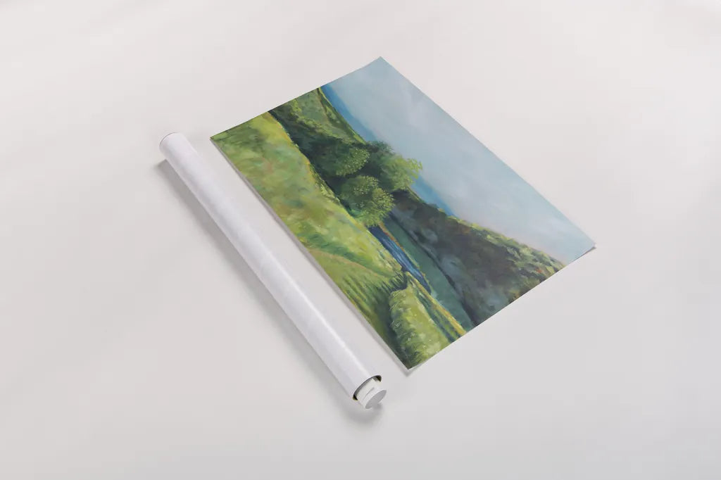 View of the Valley by Sue Schlabach. shown as a rolled paper print. Available as archival giclee rolled canvas, fine art paper, or poster print. SKU 84230i.