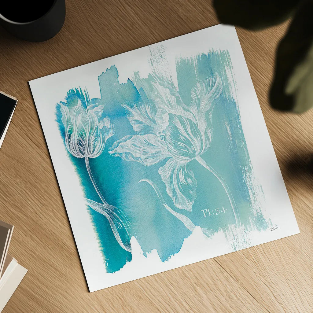 Water Wash I by Sue Schlabach. Shown as a detailed flat fine art print, highlighting archival giclee quality. Available as an archival giclee rolled canvas, fine art paper, or poster print. SKU 20842a.