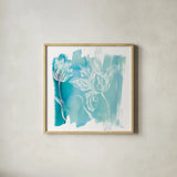 Water Wash I by Sue Schlabach. Shown in a natural wood glass frame for a timeless modern aesthetic. Available as an archival giclee rolled canvas, fine art paper, or poster print. SKU 20842a.
