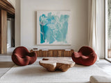 Water Wash I by Sue Schlabach. Shown as extra-large giant wall art in a modern living room. Available as an archival giclee rolled canvas, fine art paper, or poster print. SKU 20842a.