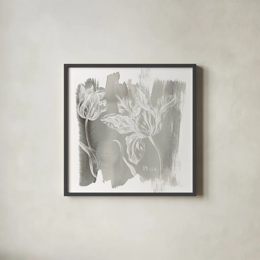 Water Wash I Neutral by Sue Schlabach. Shown in a sleek black glass frame for a contemporary gallery look. Available as an archival giclee rolled canvas, fine art paper, or poster print. SKU 23901a.