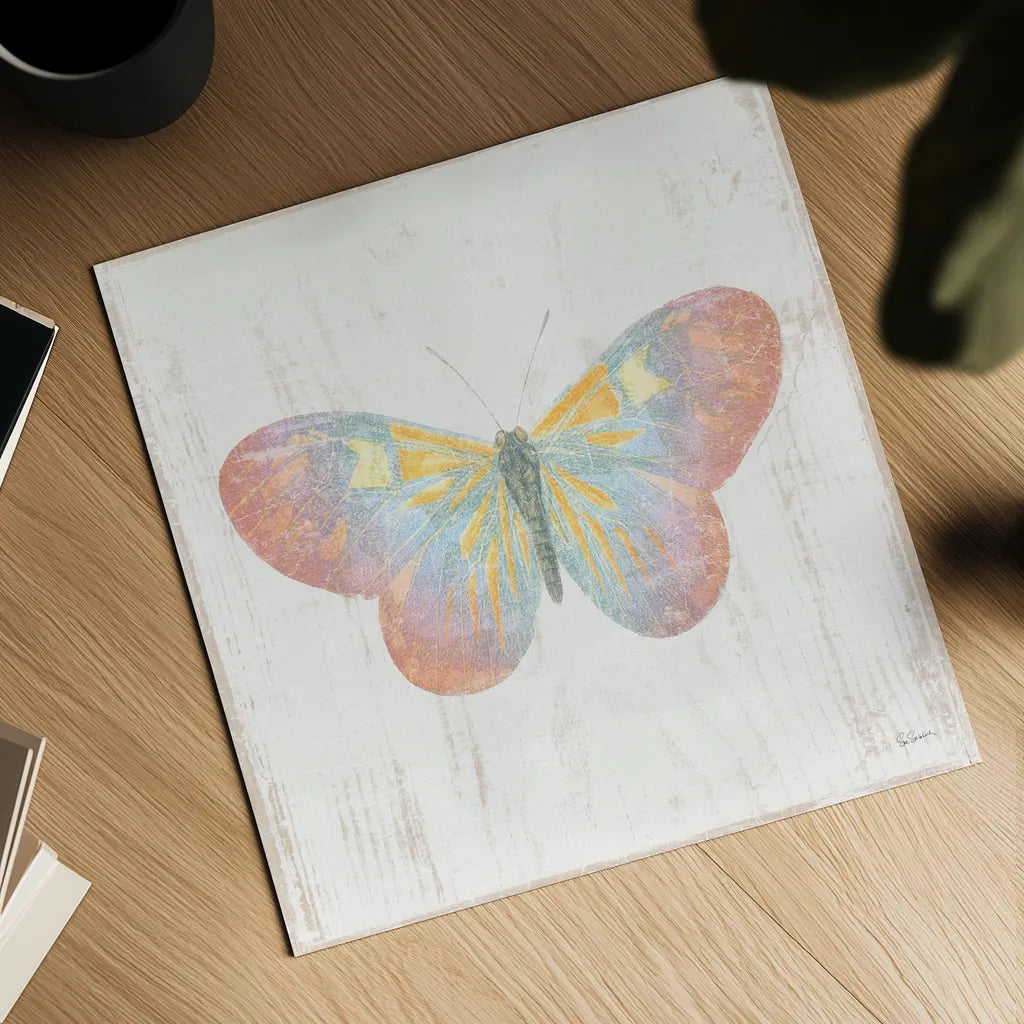 White Barn Butterflies I by Sue Schlabach. Shown as a detailed flat fine art print, highlighting archival giclee quality. Available as an archival giclee rolled canvas, fine art paper, or poster print. SKU 31770a.