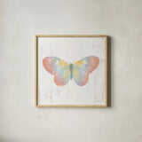 White Barn Butterflies I by Sue Schlabach. Shown in a natural wood glass frame for a timeless modern aesthetic. Available as an archival giclee rolled canvas, fine art paper, or poster print. SKU 31770a.