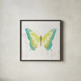 White Barn Butterflies III by Sue Schlabach. Shown in a sleek black glass frame for a contemporary gallery look. Available as an archival giclee rolled canvas, fine art paper, or poster print. SKU 31772a.