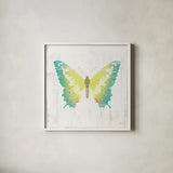 White Barn Butterflies III by Sue Schlabach. Shown in a crisp white glass frame for a clean and minimalist style. Available as an archival giclee rolled canvas, fine art paper, or poster print. SKU 31772a.
