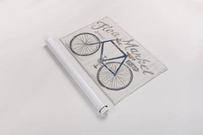 White Barn Flea Market I Blue Gray by Sue Schlabach. shown as a rolled paper print. Available as archival giclee rolled canvas, fine art paper, or poster print. SKU 56465i.